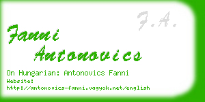 fanni antonovics business card